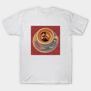 Coffee Art Artsy Vintage Retro Decaf T-Shirt